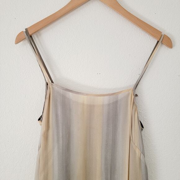 Banana Republic Silk Slip Dress Pastel Neutral Midi Size 4 - Picture 3 of 8